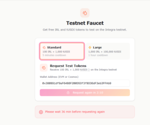 Integra Testnet Faucet UI